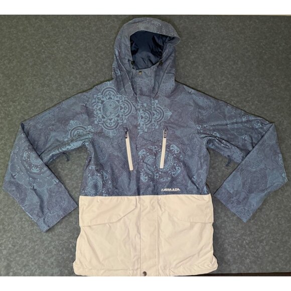 Armada Aspect Snowboard Jacket - Blue Mandala & White - Men's Small - Picture 3 of 14